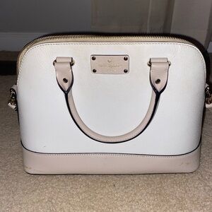 Kate Spade White and Tan Satchel